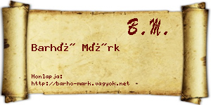 Barhó Márk névjegykártya
