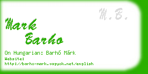 mark barho business card