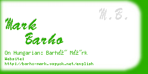 mark barho business card